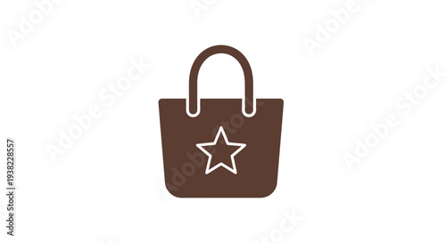Brown Handbag with White Star.