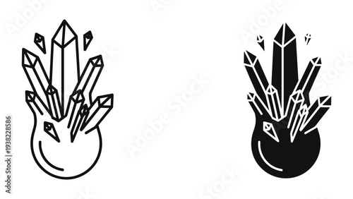 Crystal Cluster Growth Abstract Concept