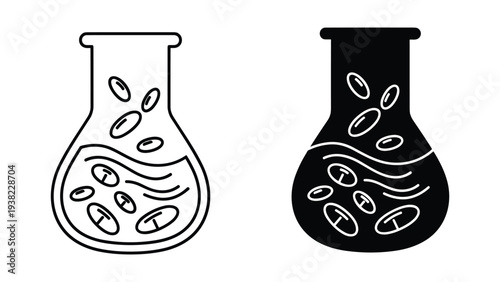 Laboratory Flask Chemical Reaction Science Concept