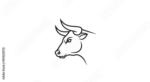 Bull head with horns drawing.