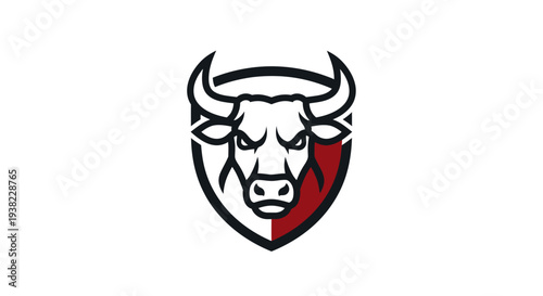 Bull head logo with shield.