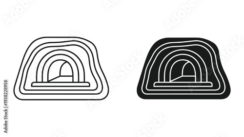 Tunnel Entrance Abstract Geometric Shape Technology Concept