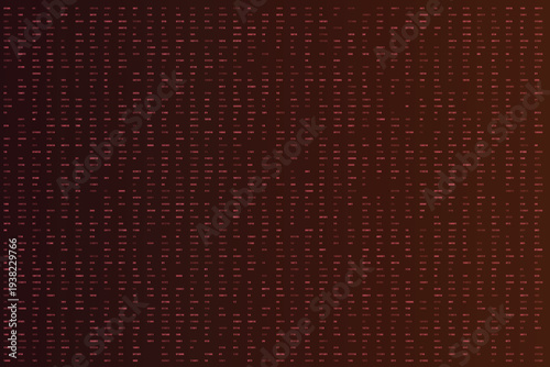 Binary code numbers stream across a warm gradient brown and orange digital display with glowing data