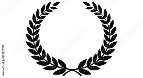 Black laurel wreath symbol for awards and achievements