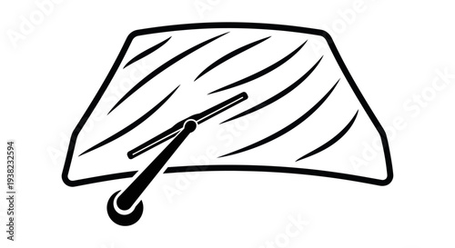 Black Parasol with Handle Isolated on White Background