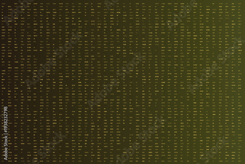 Dark olive green digital data stream featuring yellow binary numbers and information patterns