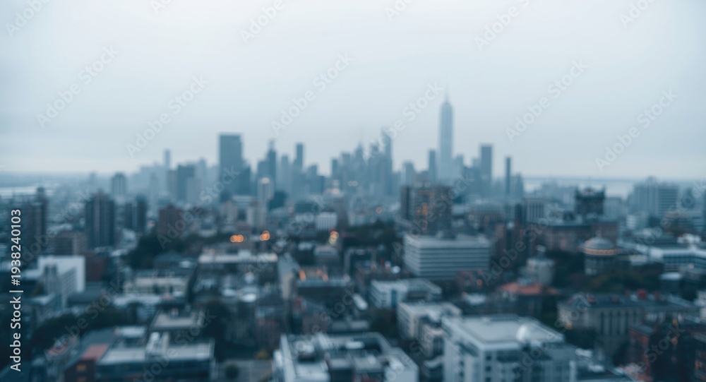 Fototapeta premium Faint city skyline blending into an abstract urban slide background