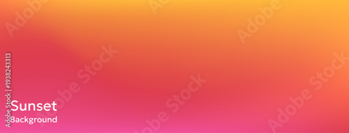Sunset blur gradient background in orange, pink, yellow gradation tones. Smooth warm sky fluid backdrop for modern design banners, presentations, digital graphics.