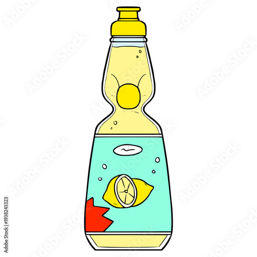 lemon ramune illustration hand drawn isolated vector