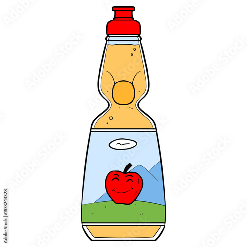 apple ramune illustration hand drawn isolated vector