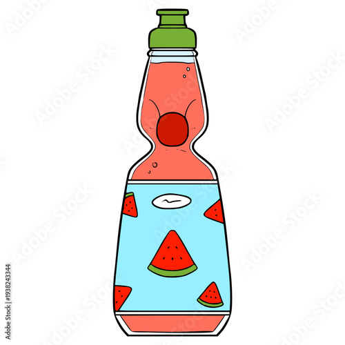 watermelon ramune illustration hand drawn isolated vector
