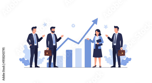 Business Professionals Discussing Growth Charts.