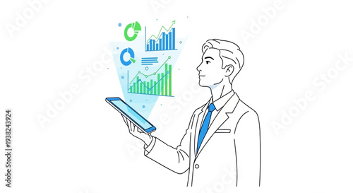 Businessman holding a digital tablet.