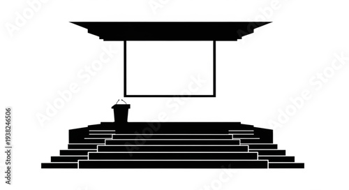 Simple Black Stage with Canopy.