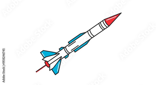 Simple Hand Drawn Rocket Illustration.