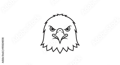 Closeup of Angry Eagle Face.