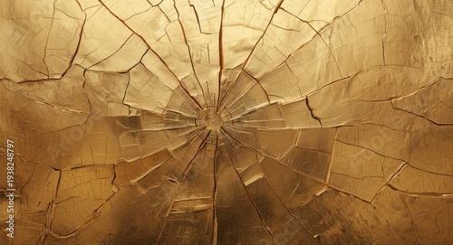 decorative gold surface with prominent crack lines and texture