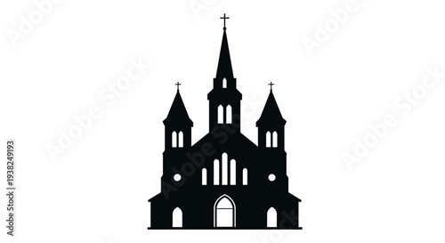 Church silhouette graphic religious symbol vector illustration architecture design