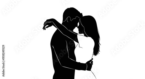Couple embrace silhouette concept togetherness love relationships connection