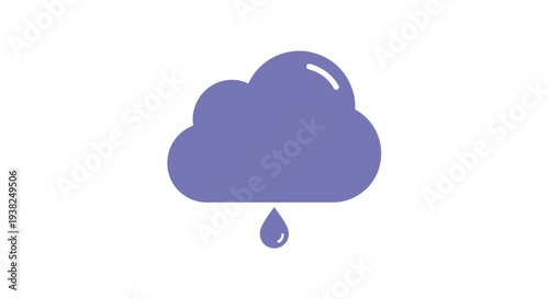 Cloud with single rain drop falling.