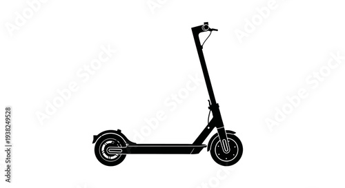 Electric scooter silhouette isolated on white background transportation theme