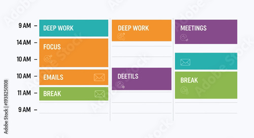Colorful schedule planner sticky notes.