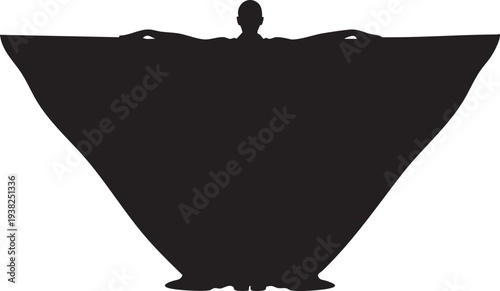 Dramatic High Fashion Cape Triangular Figure Silhouettes