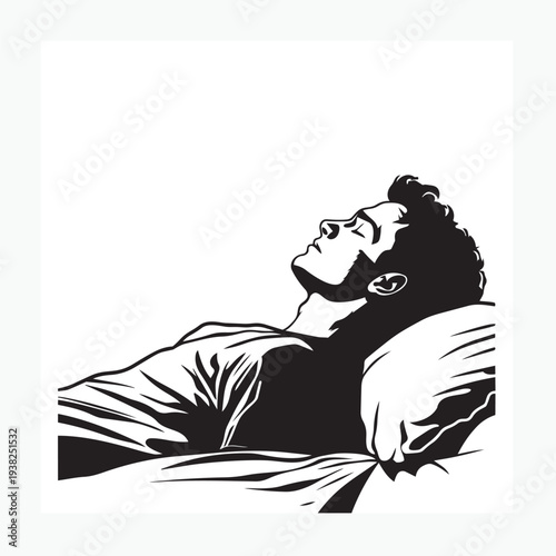 vector illustration of a man sleeping soundly