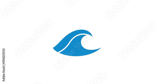 Blue wave icon symbolizing ocean movement and fluid design.