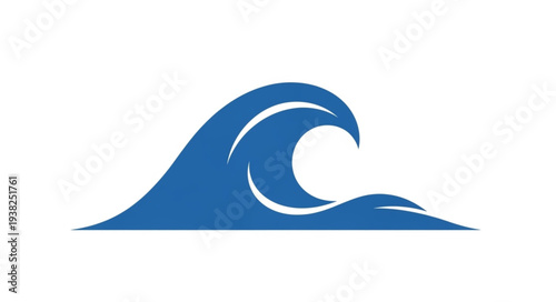 Blue wave icon on white background.