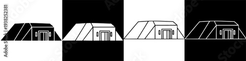 Military shelter Icon Design Variations.