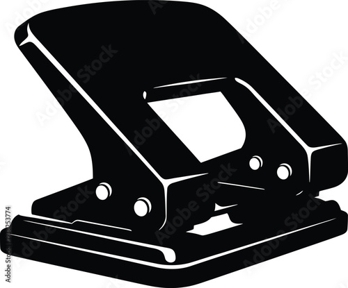 Black Stapler on White Background