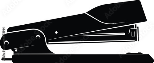 Black Stapler on White Background