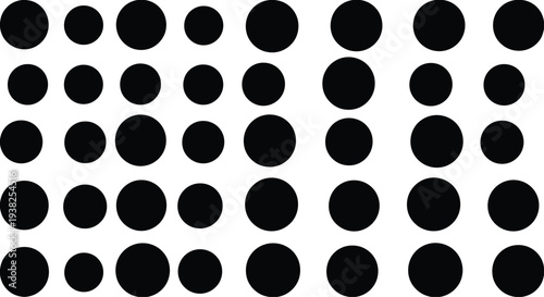 Black Dots Pattern on White Background