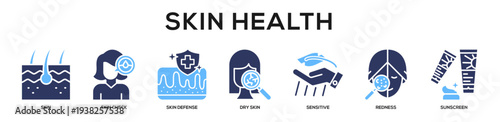 Glyphcolor - Skin Health web banner icon vector illustration concept