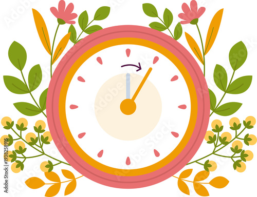 spring forward icon, daylight saving time.