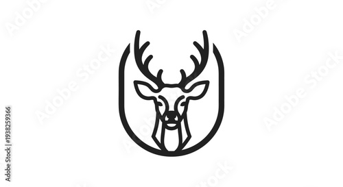 Deer Head Logo Illustration Design Element.