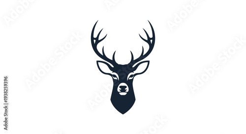 Deer Head with Antlers Illustration Design.