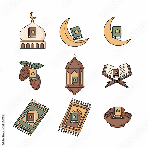 Ramadan Icons Set
