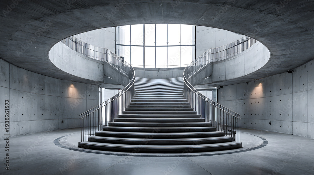 Obraz premium Spiral staircase in modern building