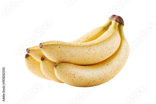 Fresh bananas cutout for nutrition content, meal planning, and ads.