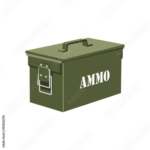 Green Metal Ammo Box with Handle.