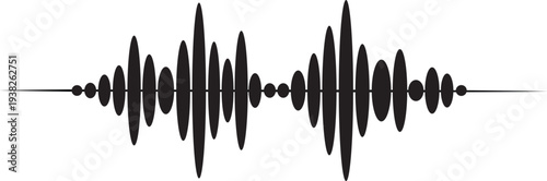 Black sound wave on a for audio or music concepts
