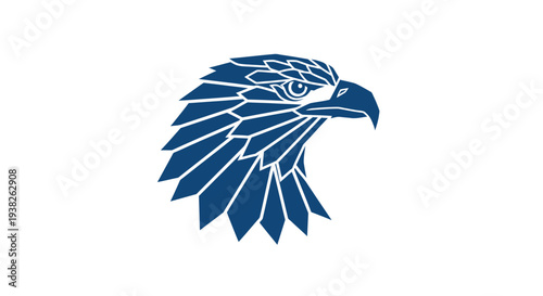 Detailed Blue Eagle Head Illustration.