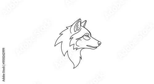 Detailed drawing of a wolf head.