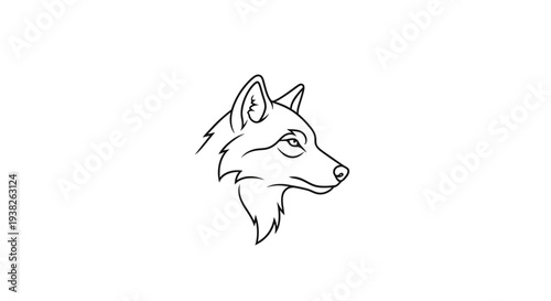 Detailed drawing of a wolf head.