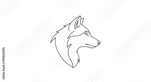 Detailed illustration of a wolf head.