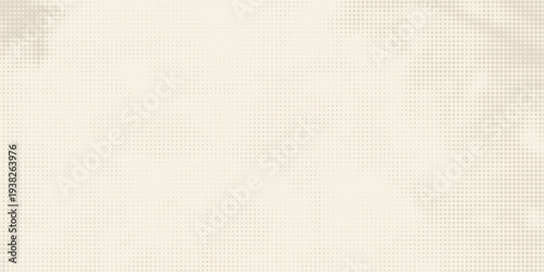 Retro beige halftone paper texture. Vintage craft ecru wallpaper with speckles, flecks, particles. Light cream grunge grain overlay background. Dirty dotted specked canvas material backdrop. Vector