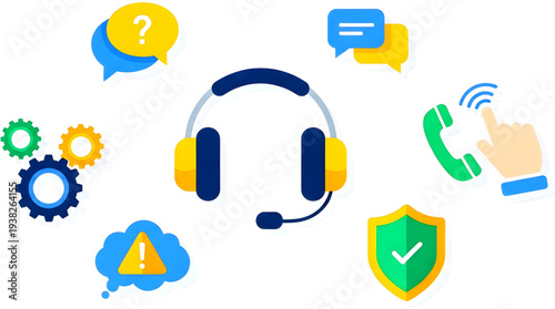 Medical professionals and symbols representing healthcare services and medicine in a collection of flat design icons on a white background viewed from directly above