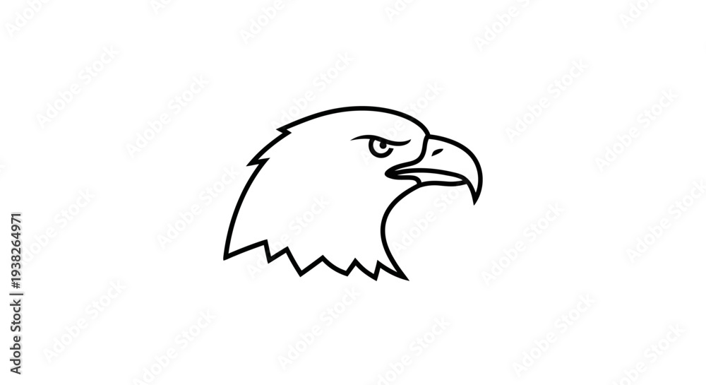 Obraz premium Eagle Head Illustration Simple Line Art.